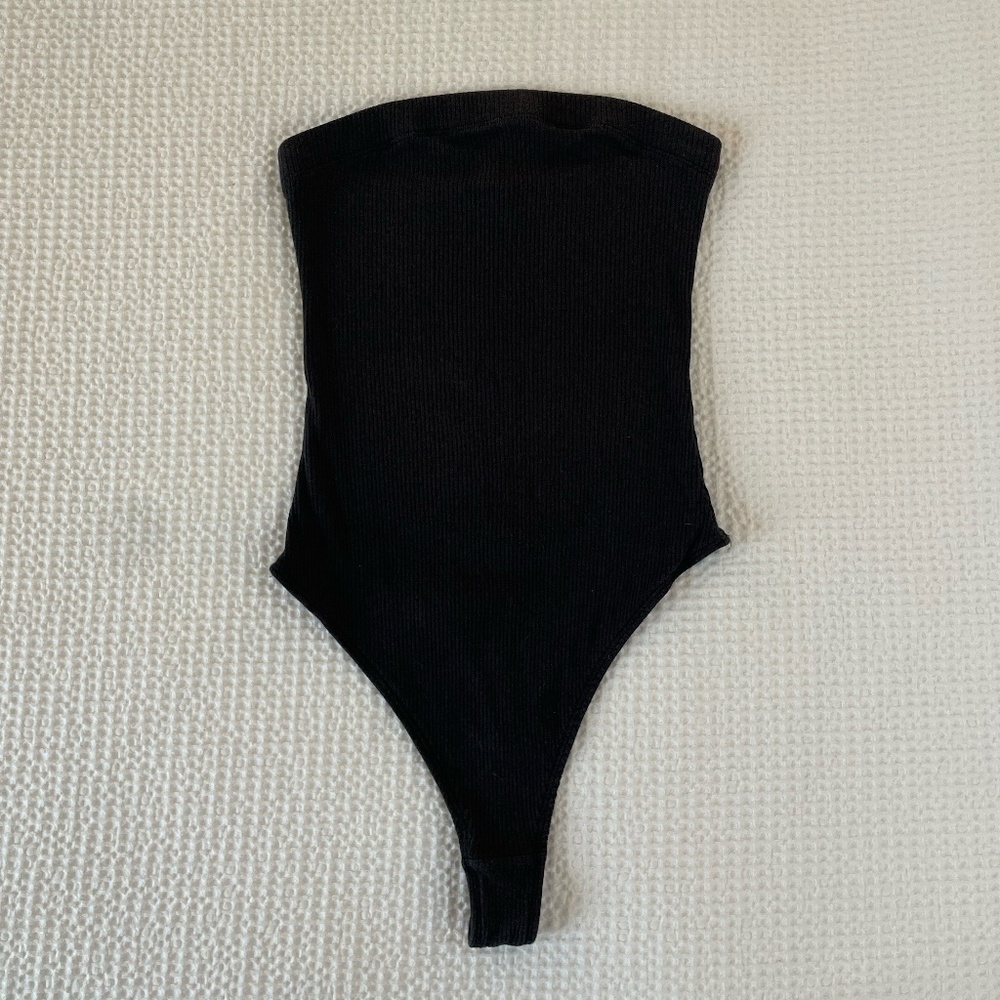 UO Out From Under Strapless Ribbed Bodysuit